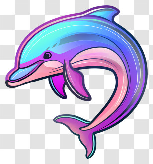Colorful Dolphin - Colorful Dolphin Illustration Transparent PNG