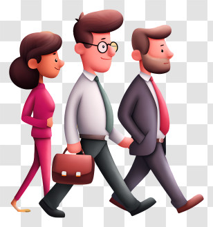 Walking At Work - Walking Business People Transparent PNG