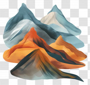 Mountainous Hills - Colorful Mountainous Landscape Art Transparent PNG