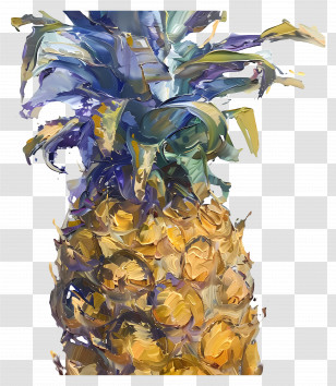 Oil Painting - Colorful Pineapple Painting Transparent PNG