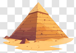 Egypt Pyramid - Golden Desert Pyramid Illustration In Sunlit Setting Transparent PNG
