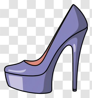 Shoe - Purple High-Heeled Shoe Transparent PNG