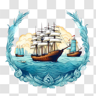 World Maritime Day - Vintage Sailing Ships On The Sea Transparent PNG