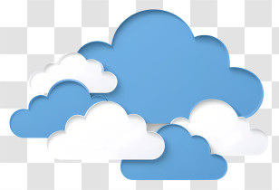 Paper Cut Clouds - Blue And White Cloud Illustration Transparent PNG