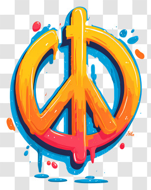 Graffiti Peace Symbol - Colorful Peace Symbol Transparent PNG