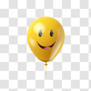 Balloon Emoji - Yellow Smiling Balloon Transparent PNG