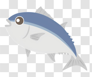Icon - Blue And White Fish Illustration Transparent PNG