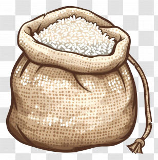 Sack Of Rice - Sack Filled With White Rice Transparent PNG