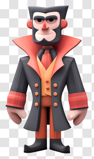Quirky Halloween Characters - Dapper Vampire Gentleman Transparent PNG