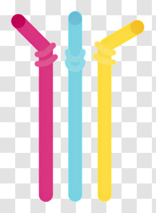 Drinking Straws - Colorful Bendable Straws Transparent PNG