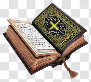Realistic 3d Holy Book Of Koran - Open Ornate Decorative Book Transparent PNG