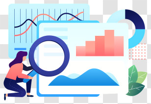Woman - Data Analysis Illustration Transparent PNG