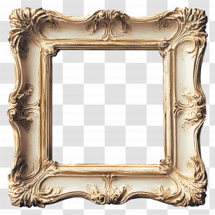 Old Frame - Golden Square Ornate Frame Transparent PNG