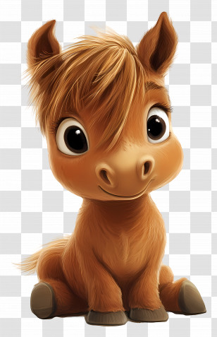 Baby Animal - Adorable Cartoon Pony Transparent PNG