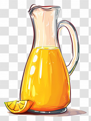 Orange Juice Carafe - Illustration Of Jug With Orange Juice Transparent PNG