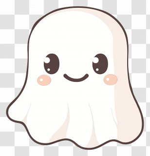 Kawaii Ghost - Smiling Cartoon Ghost Illustration Transparent PNG