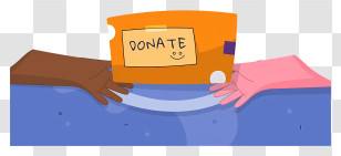 Group Of People - Donate Box With Hands Transparent PNG