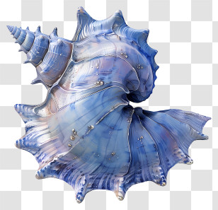 Conch - Beautiful Blue Seashell Transparent PNG