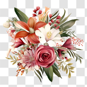 Wedding Flowers - Beautiful Flower Bouquet With Mixed Blooms Transparent PNG
