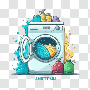 Washing Machine
 - Colorful Washing Machine With Detergents Transparent PNG