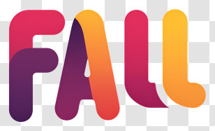 Fall - Gradient FALL Text Logo Transparent PNG