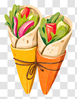 Shawarma Wrap - Colorful Vegetable Wraps Transparent PNG