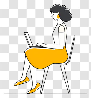 Online Shopping - Woman Working On Laptop Illustration Transparent PNG