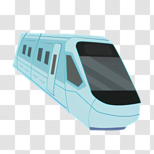 Icon - Modern Blue Train Illustration Transparent PNG