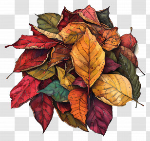 Autumn Leaves Pile - Colorful Autumn Leaves Pile Transparent PNG