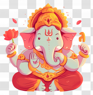 Ganesh - Cartoon Ganesha Illustration Transparent PNG