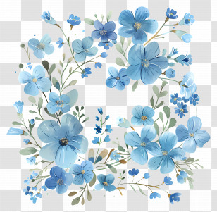 Blue Flowers - Blue Floral Arrangement Illustration Transparent PNG