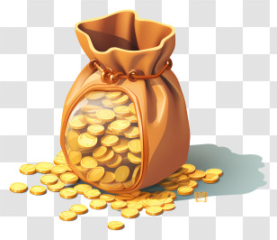Gold Coins - Sack Of Gold Coins Illustration Transparent PNG