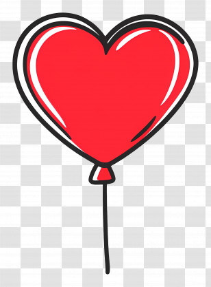 Love Balloon - Red Heart Balloon Decoration Transparent PNG