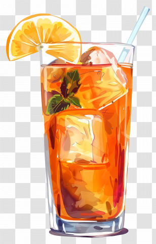Iced Tea Glass - Refreshing Iced Tea Glass With Lemon Transparent PNG