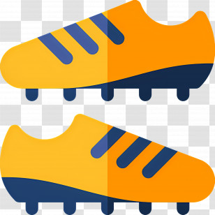Football Boots - Yellow Soccer Shoes With Blue Stripes Transparent PNG