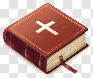 Bible - Illustrated Closed Bible With Cross On Cover Transparent PNG