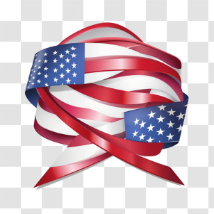 Ribbon
 - American Flag Ribbon For Patriotic Celebrations Transparent PNG