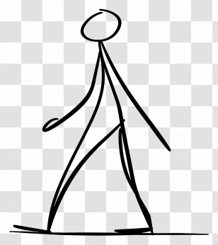 Stick Figure Walking - Stick Figure Walking Illustration Transparent PNG