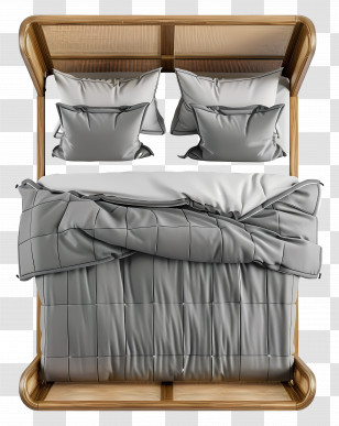 Queen Bed - Comfortable Bed With Bedding Transparent PNG