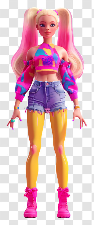 Barbie - Colorful Fashion Doll In Trendy Outfit Transparent PNG