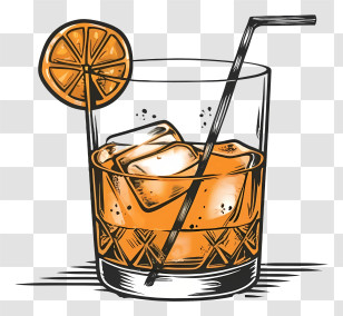 Orange Juice - Refreshing Orange Drink With Ice Transparent PNG