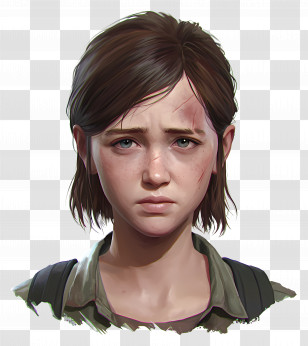 Ellie Williams - Realistic Girl Character With Worried Expression Transparent PNG