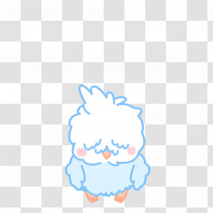 Bosanimal - Fluffy Blue Bird Cartoon Illustration Transparent PNG