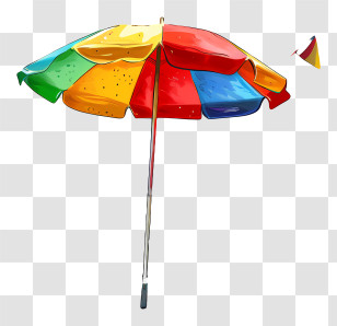 Beach Umbrella - Colorful Beach Umbrella For Summer Shade Transparent PNG