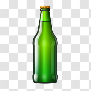 Beer Bottle - Green Glass Beverage Bottle Design Transparent PNG