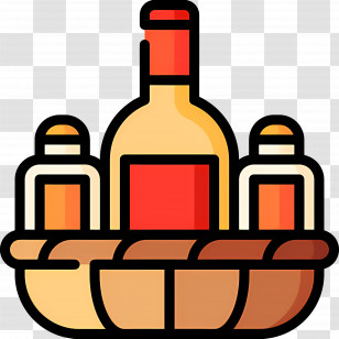 Food Gift Baskets - Basket With Bottles And Drinks Transparent PNG