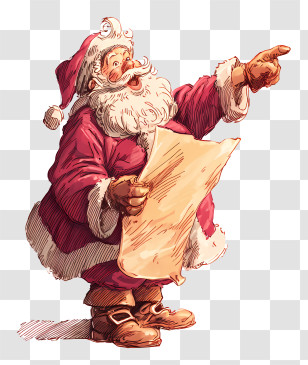 Santa Claus - Santa Claus With Map Transparent PNG