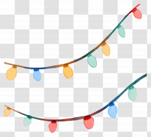 Christmas Lights - String Of Colorful Lights For Decorations Transparent PNG