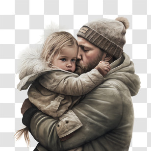 Father And Daughter
 - Father Hugging Daughter In Winter Clothes Transparent PNG