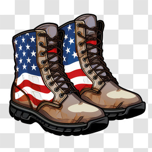 Boots - Boots With An American Flag Design Transparent PNG